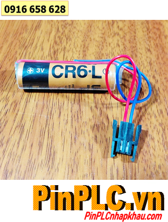 FUJI CR6.L (Zắc Mitsu), Pin nuôi nguồn PLC FUJI CR6.L lithium 3v AA2300mAh (Nhật)